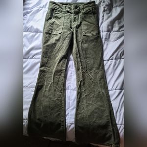 Green courderoy flare jeans